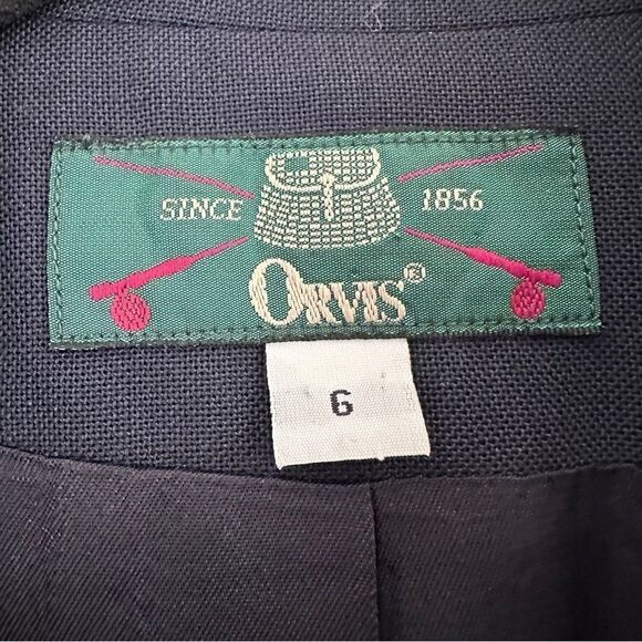 Orvis Blazer Classic One Button Navy Blue Career Academia Women’s Size 6 - Picture 2 of 7